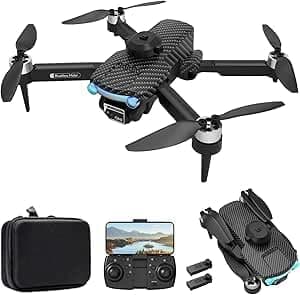 XT204 Drone with Camera 8K Dual Brushless 6-Axis Gyro 2.4GHz 30mins Long Flight Optical Flow Positioning Gesture Photography Headless Mode 360° Obstacle Avoidance Foldable Black 2 Battery