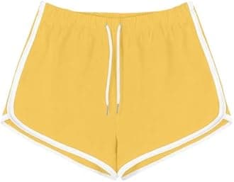 Athletic Shorts for Women Wide Leg Dolphin Hem Drawstring Elastic Waist Casual Summer Running Gym Workout Yoga Shorts