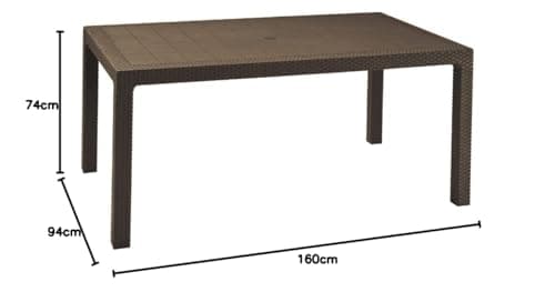 Allibert m292760 Table – Ratan Rectangular Melody Marron