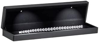 Allure - Luxury Bracelet Box With LED Light, Elegant Diamond Bracelet Case, For Unique Proposal, Engagement Or Wedding, Long Rectanglar Black Velvet Interior Jewelry Display Gift Box.
