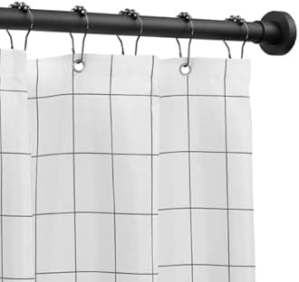 Shower Curtain Rod Tension - Never Rust No Drill Non-Slip Spring Tension Shower Rod, 43-73 inches Stainless Steel, Matte Black