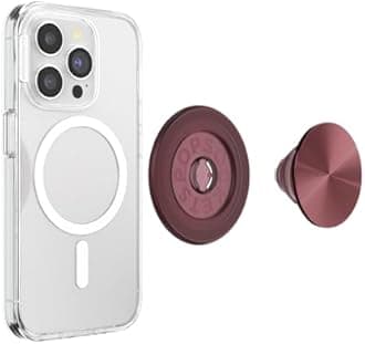 PopSockets Phone Grip Compatible with MagSafe, Phone Holder, Wireless Charging Compatible - Alum Radial Oxblood