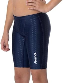 Flow Accelerate Swim Jammers for Boys - Size 21 to 32 Swimming Jammer Shorts in Black, Navy, and Blue
