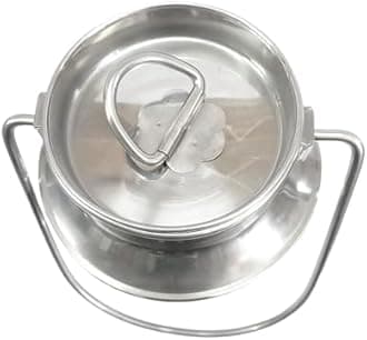 CHEFKIT Stainless Steel Milk, Ghee, Oil Storage Container | Airtight, Leak-Proof Stainless Steel Storage Can | Akhand Jointless Milk Can/Oil Pot with Lid | Induction Compatible Bharni (Silver, 2)