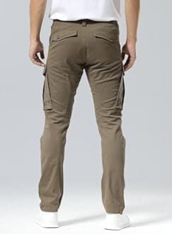 Plaid&Plain Men's Cargo Pants Slim Fit with Articulated Knees