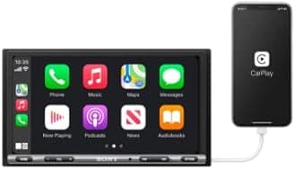 Sony Car Stereo XAV-AX3200 17.6 cm (6.95 inch) Digital Media Receiver with Bluetooth, Android Auto, Apple Car Play, WebLink™ Cast, PRE Out - 3 x 2V, Output Power - 55W x 4, 10 Band Equalizer