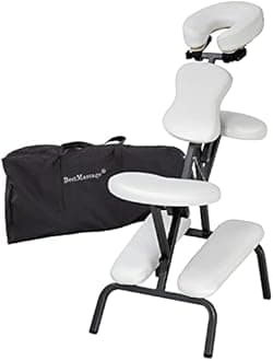 Massage Chair Portable Tattoo Chair Folding Height Adjustable 3” Thick Sponge Light Weight Therapy Chairs W/Carring Bag Face Cradle Travel Spa Chairs