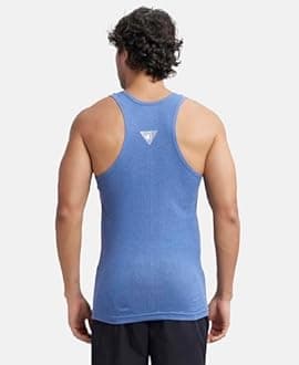 Jockey 9922 Men's Super Combed Cotton Rib Slim Fit Racer Back Styling Round Neck Gym Vest