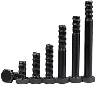 ANSIEDIO M10 Hex Bolt, 12.9 Grade High Tensile Alloy Steel, Outer Hexagonal Screws for Machinery Industry Fastener, (Partial Threaded) M10×75mm,3 pcs