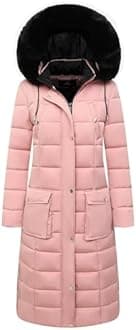 MOERDENG Women's Water Resistant Long Winter Coat Thickened Down Alternative Jacket Warm Puffer Jacket Parka