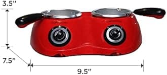 Total Chef Deluxe Chocolatiere Dual Mini Fondue Candy Maker, Chocolate Melter, 17.6 oz (500 g) Capacity, with 100+ Piece Accessory Kit for Dessert, Special Occasion, Family Meal, Romantic Dinner