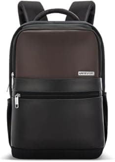 Lavie Sport 45cm Pioneer 24 Litres Laptop Backpack with Trolley Sleeve For Men & Women | Premium Vegan Leather Office Travel Backpack | Upto 14" Notebook/Macbook Compatible