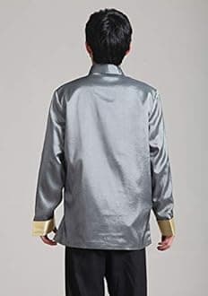 Chinese Style Tai Chi Shirt Kung Fu Tops Tang Suit Men Long Sleeve Dragon Embroidered Jacket Coat Outwear