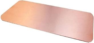 ART IFACT Pure 99.9% thicker Copper Plate of 1mm for Making 10 Liters Structured Water (3.5 X 8 inches - 1mm) Copper sheet with round corner (3.5 X 8 inch (For 10 Ltr))