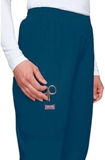 Cherokee Women's Workwear Scrubs Pull-On Cargo Pant, Caribbean Blue, Small