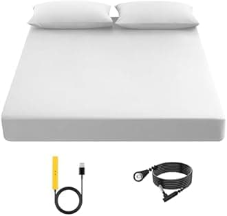 Grounding Sheet, 90% Organic Cotton + 10% Pure Silver Organic Fitted Grounded Sheet for Improved Sleep, Connected Earth Energy - Healthy Sleep Therapy (White, Queen XL(60.4 * 80 * 15.5inch))