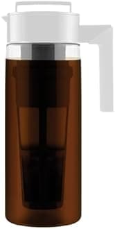 Takeya Patented Deluxe Cold Brew Coffee Maker, Two Quart, White
