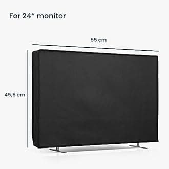 kwmobile Dust Cover for 24" TV - Fabric Case TV Protector for Indoor Flat Screen TVs - Black