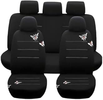 9PCS Full Set Car Seat Covers, Automotive Front and Rear Split Bench Protector Cover Set, Light Breathable Durable Washable, Airbag Compatible, Universal for SUV, Truck, RV, Van, Sedan