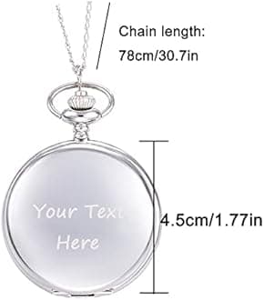 Pekdi Personalized Pocket Watch Custom Pocket Watches Chain Vintage Quartz Pocket Watch with Photo Text Personalized Picture Watch Gift for Men Dad Husband