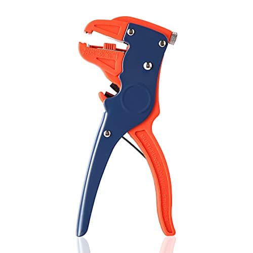 Dechengbao Automatic Wire Stripper and Cutter, Automatic Cable Wire Stripper with Cutter Wire Stripping Tool Wire Stripping for Small Electrical and Automotive Repair (Blue)