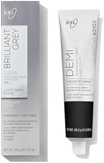 ion Brilliant Grey 8AV Light Grey Pearl Demi Permanent Crème Hair Color, Fade Resistant & PPD Free 2.05 Oz