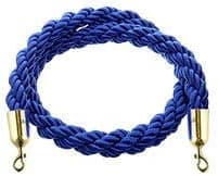 Rope & Post Barrier Kit (8x Brass Barriers + 6x Blue Ropes)