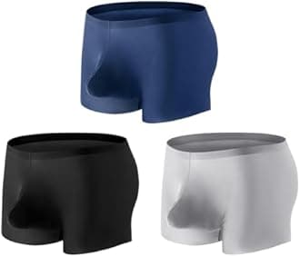 Men's Pouch Trunks Ice Silk Enhance Underwear Briefs Low-Rise Ultra-Thin Bulge Pouch Sport Underpants