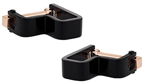 Step Wrap Around Cufflinks Black with Presentation Box