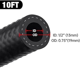 EVIL ENERGY 1/2 Fuel Hose Line Push Lock NBR Rubber SAE 30R7 10FT 300PSI