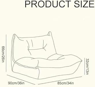 JWSYBD Caterpillar Bean Bag Chair Furniture Sofa Couch Lounge Reading for Living Room Home Decorative Upholstered Side Chairs Modern Armless Accent Chairs (Grey)