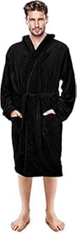 NY Threads Mens Hooded Robe - Plush Long Bathrobes for Men