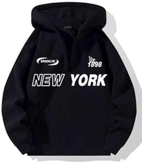 Trillion Half Zipper Printed Hoodies for Men | Men's Sweatshirt