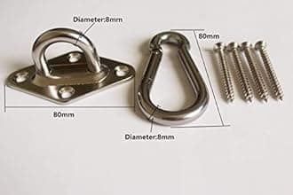 MHMYDZ 1000 lb Capacity Heavy Duty Hammock Hanging kit Ultra Durable Hooks Carabiners for Hammock Stand Hammocks Swing Chair,Multiple Indoor Outdoor Suspension Ceiling Hooks