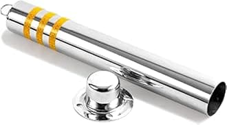 Parking Post Bollards Stainless Steel Parking Barrier With Reflective Strips，Bollard Post, Safety Bollard, Construction Safety Bollard (Color : Silver, Size : 800x76mm/31.5x3in)