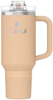 Cirkul 40oz. Apricot Stainless Steel Tumbler with Handle, All-Day StrawSip™, Double-Wall Insulated