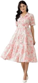 Stylum Women's Floral Printed Cotton Flared Dress