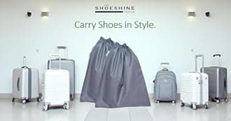 SHOESHINE Washable Shoe Bags Long Lasting Nylon Fabric Soft & Smooth Travel Shoes Pouch - 18 Pcs Grey Storage Shoe Cover