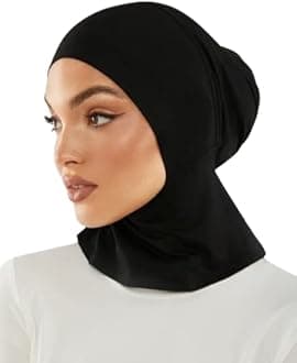 Stretchable Cotton jersey Bun Instant Under Hijab Cap with Tie