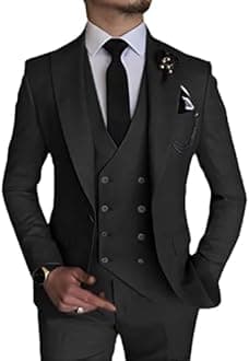 Men's 3 Piece Suit Slim Fit Suits One Button Blazer Vest Pants Formal Business Wedding Prom Suits