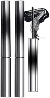 2-Pack Iron Wand Mascara, Tubing Mascara, Black Washable – Volumizing, Lengthening & Curling with Metal Wand | Smudge-Proof, Flake-Free, Clump-Free