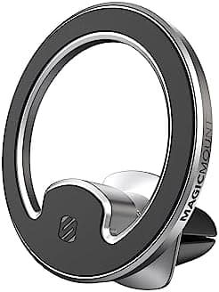 Scosche MagicMount MEMSV Elite2 Magnetic Phone Mount for Car Vent, MagSafe Phone Holder with 360° Adjustable Magnet Head, Cell Phone Stand Compatible with iPhone 16/15/14/13/12 & MagSafe Case, Silver