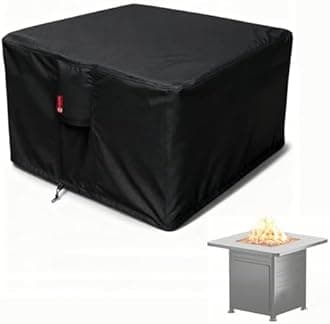 SheeChung Fire Pit Cover Square 38" L x 38" W x 28" H,Heavy Duty 600D Fire Table Cover for Patio Gas Propane Fireplace,Waterproof Outdoor Firepit Table Covers