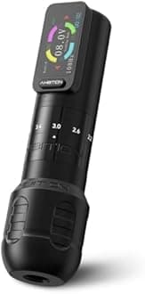 Ambition Seher Wireless Tattoo Machine with 6 Strokes Length 2.2mm-4.2mm Rotary Tattoo Gun Cartridge Pen with 2400mAh Touch Buttons LED Digital Display Coreless Motor for Tattoo Artist