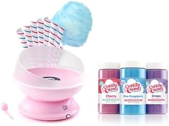 Cotton Candy Express Brand Party Kit | Pink Cotton Candy Machine with Three [11oz] Jars of Floss Sugar & 50 Paper Cones | Flavors - Cherry, Grape, Blue Raspberry