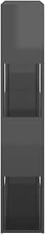 vidaXL Book Cabinet Room Divider High Gloss Grey 39.4x9.4x48.8