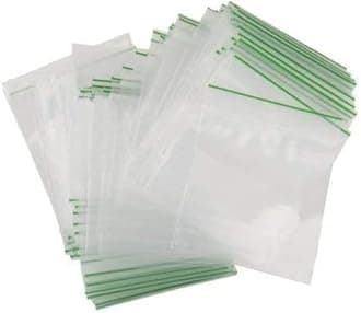 100 Grip Seal Bags 40 x 40mm | Reusable Strong Zip Lock | Small Clear Resealable Plastic Bags | Polythene Packaging for Food Storage, Jewellery - by FOGG Supplies (40 x 40)