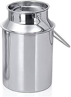 Stainless Steel Milk Can, Oil Can, Milk Barni, Ghee Storage Can, Silver Stainless Steel Milk Storage Can with Lid (5 Liter)