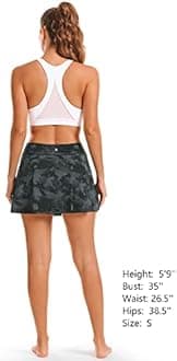 Stelle Women Tennis Skirt Golf Skorts Athletic High Waisted with Pockets Inner Shorts Sport Workout Pleated Pickleball