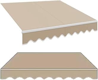 ILOOXI Retractable Patio Awning Fabric Replacement Top Cover, 12' X 10' Door Window Sunshade Shelter Canvas, Retractable Awning Shade Fabric (Fabric Only) Many Sizes(6.5x5ft/200x150cm)